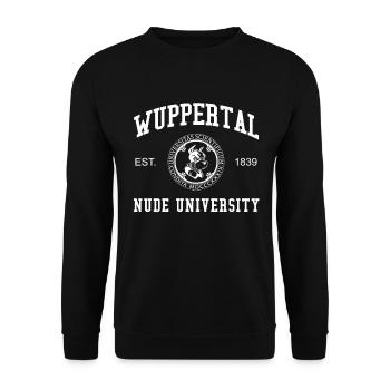 Wuppertal Nude University Hochschule Universität - Unisex Pullover - Schwarz - Vorne - Alina (178cm) & Michal (187cm)