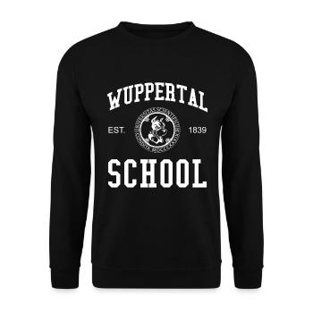 Wuppertal School Universität Hochschule University - Unisex Sweatshirt - black - Front - Alina (178cm) & Michal (187cm)