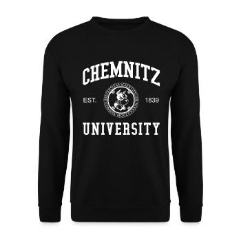 Université de Chemnitz Universität Hochschule Uni - Sweat-shirt Unisexe - noir - Devant - Alina (178cm) & Michal (187cm)