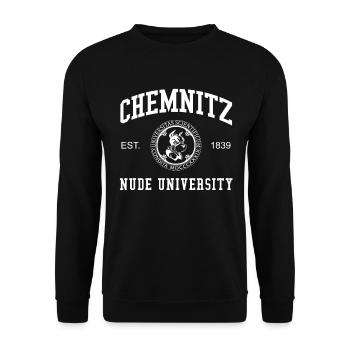 Chemnitz Nude University College - Unisex Sweatshirt - black - Front - Alina (178cm) & Michal (187cm)