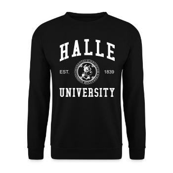Université de Halle Universität Hochschule Uni - Sweat-shirt Unisexe - noir - Devant - Alina (178cm) & Michal (187cm)