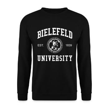 Bielefeld University Universität Hochschule Uni - Unisex Pullover - Schwarz - Vorne - Alina (178cm) & Michal (187cm)
