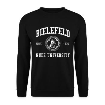 Bielefeld Nude University College University - Unisex Sweatshirt - black - Front - Alina (178cm) & Michal (187cm)