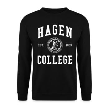 Hagen College University Universität Hochschule - Unisex Sweatshirt - black - Front - Alina (178cm) & Michal (187cm)