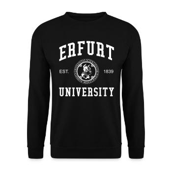 Erfurt University Universität Hochschule Uni - Unisex Pullover - Schwarz - Vorne - Alina (178cm) & Michal (187cm)