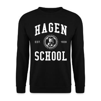 École Hagen, Université Universität Hochschule, Uni - Sweat-shirt Unisexe - noir - Devant - Alina (178cm) & Michal (187cm)