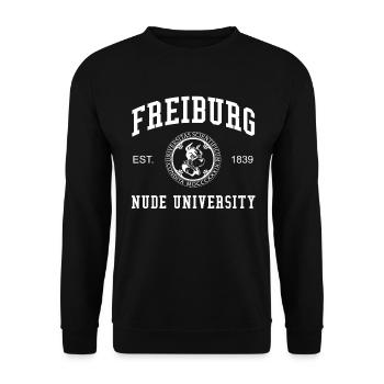 Freiburg Nude University College - Unisex Sweatshirt - black - Front - Alina (178cm) & Michal (187cm)