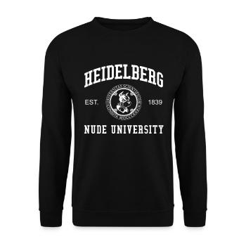 Heidelberg Nude University Hochschule Universität - Unisex Pullover - Schwarz - Vorne - Alina (178cm) & Michal (187cm)