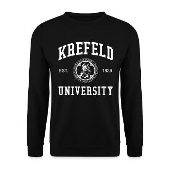 Krefeld University Universität Hochschule Uni - Unisex Pullover - Schwarz - Vorne - Alina (178cm) & Michal (187cm)