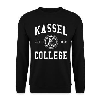 Kassel College University University University School - Unisex Sweatshirt - black - Front - Alina (178cm) & Michal (187cm)