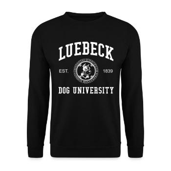 Lübeck Dog University Universität Hochschule Uni - Unisextröja - svart - Fram - Alina (178cm) & Michal (187cm)