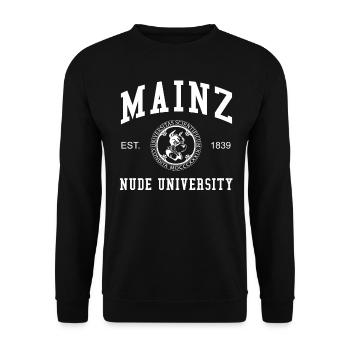 Université Nude de Mayence Universität Hochschule Uni - Sweat-shirt Unisexe - noir - Devant - Alina (178cm) & Michal (187cm)