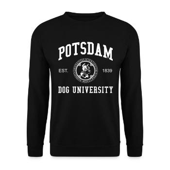 Potsdam Dog University Universität Hochschule Uni - Unisex Sweatshirt - black - Front - Alina (178cm) & Michal (187cm)