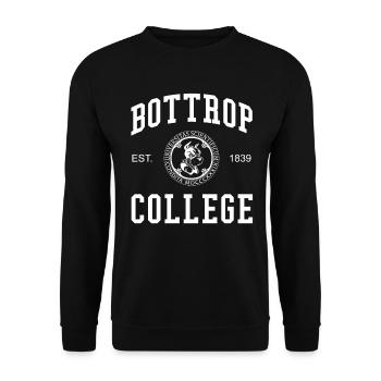 Bottrop College University Universität Hochschule - Unisex Pullover - Schwarz - Vorne - Alina (178cm) & Michal (187cm)