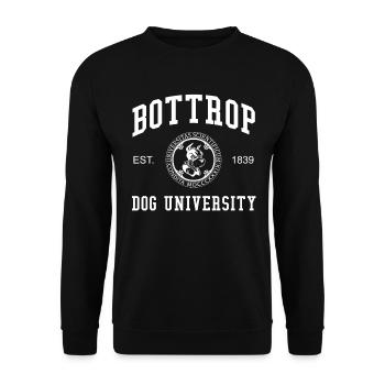 Bottrop Dog University Universität Hochschule Uni - Unisex Pullover - Schwarz - Vorne - Alina (178cm) & Michal (187cm)