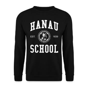 Hanau School University College University School - Unisex Sweatshirt - black - Front - Alina (178cm) & Michal (187cm)