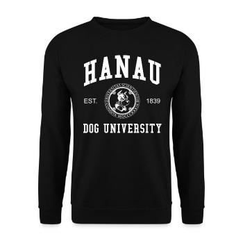 Université canine de Hanau, Universität Hochschule, Uni - Sweat-shirt Unisexe - noir - Devant - Alina (178cm) & Michal (187cm)