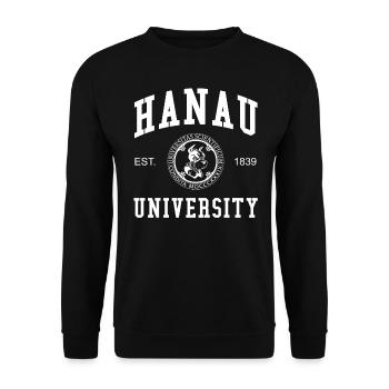 Hanau University Universität Hochschule Uni - Unisex Sweatshirt - black - Front - Alina (178cm) & Michal (187cm)