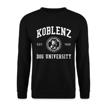 Koblenz Dog University Universität Hochschule Uni - Unisex Pullover - Schwarz - Vorne - Alina (178cm) & Michal (187cm)