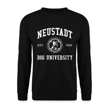 Neustadt Dog University Universität Hochschule Uni - Unisex Sweatshirt - black - Front - Alina (178cm) & Michal (187cm)
