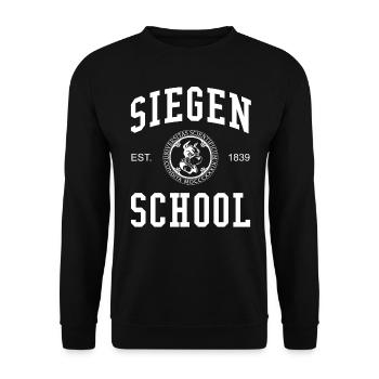 Siegen School Hochschule University Schule Uni - Unisex Sweatshirt - black - Front - Alina (178cm) & Michal (187cm)