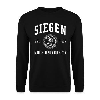 Siegen Nude University Hochschule Universität Uni - Unisex Sweatshirt - black - Front - Alina (178cm) & Michal (187cm)