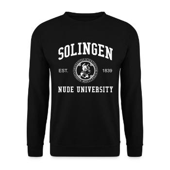 Solingen Nude University College - Unisex Sweatshirt - black - Front - Alina (178cm) & Michal (187cm)