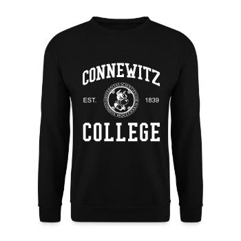 Leipzig Connewitz College Universität Schule Uni - Unisex Pullover - Schwarz - Vorne - Alina (178cm) & Michal (187cm)