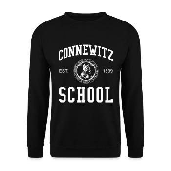 Leipzig Connewitz School Universität Schule Uni - Unisex Pullover - Schwarz - Vorne - Alina (178cm) & Michal (187cm)
