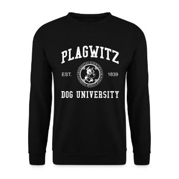 Leipzig Plagwitz Dog University Universität Uni - Unisex Sweatshirt - black - Front - Alina (178cm) & Michal (187cm)