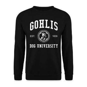 Leipzig Gohlis Dog University Universität Uni - Unisex Sweatshirt - black - Front - Alina (178cm) & Michal (187cm)