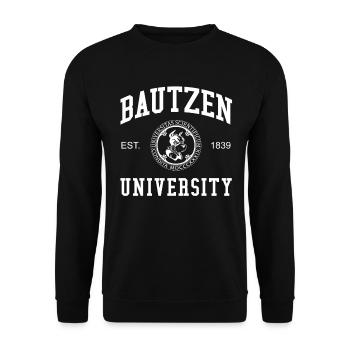 Bautzen University Universität Hochschule Uni - Unisex Pullover - Schwarz - Vorne - Alina (178cm) & Michal (187cm)
