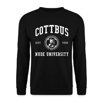 Cottbus Nude University Hochschule Universität Uni - Unisex Sweatshirt - black - Front - Alina (178cm) & Michal (187cm)