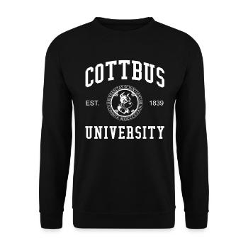 Cottbus University Universität Hochschule Uni - Unisex Sweatshirt - black - Front - Alina (178cm) & Michal (187cm)