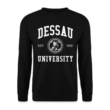 Dessau University Universität Hochschule Uni - Unisex Pullover - Schwarz - Vorne - Alina (178cm) & Michal (187cm)