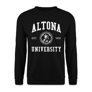 Hamburg Altona University Universität Hochschule - Unisex Pullover - Schwarz - Vorne - Alina (178cm) & Michal (187cm)