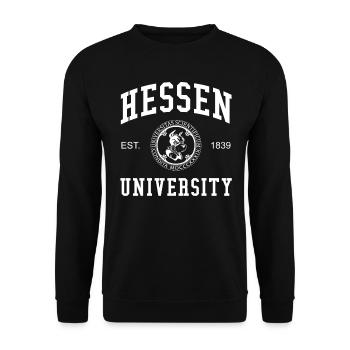Hessen University University University of Applied Sciences - Unisex Sweatshirt - black - Front - Alina (178cm) & Michal (187cm)