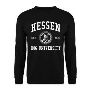 Hessen Dog University Universität Hochschule Uni - Unisex Sweatshirt - black - Front - Alina (178cm) & Michal (187cm)