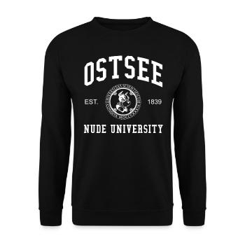 Baltic Sea Nude University University University University - Unisex Sweatshirt - black - Front - Alina (178cm) & Michal (187cm)