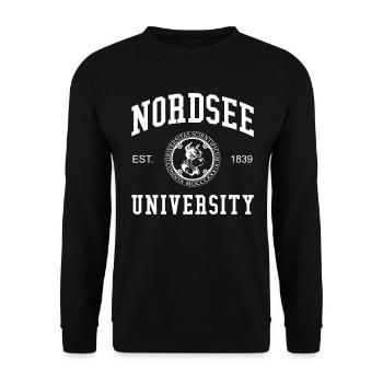 Nordsee University Universität Hochschule Uni - Unisex Pullover - Schwarz - Vorne - Alina (178cm) & Michal (187cm)