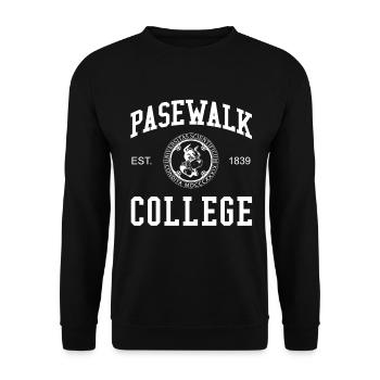 Pasewalk College University Universität Hochschule - Unisex Sweatshirt - black - Front - Alina (178cm) & Michal (187cm)