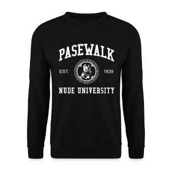 Pasewalk Nude University College - Unisex Sweatshirt - black - Front - Alina (178cm) & Michal (187cm)