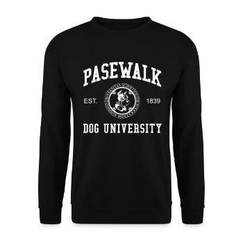 Pasewalk Dog University Universität Hochschule Uni - Unisex Pullover - Schwarz - Vorne - Alina (178cm) & Michal (187cm)