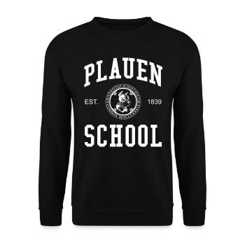 Plauen School Hochschule University Schule Uni - Unisex Sweatshirt - black - Front - Alina (178cm) & Michal (187cm)