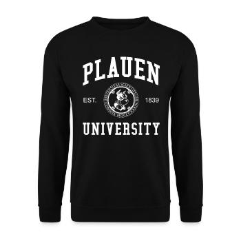 Plauen University Universität Hochschule Uni - Unisex Sweatshirt - black - Front - Alina (178cm) & Michal (187cm)