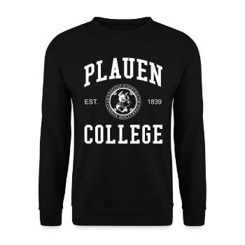 Plauen College University Universität Hochschule - Unisex Sweatshirt - black - Front - Alina (178cm) & Michal (187cm)