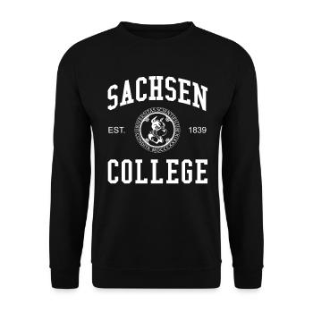 Saxony College University University College - Unisex Sweatshirt - black - Front - Alina (178cm) & Michal (187cm)