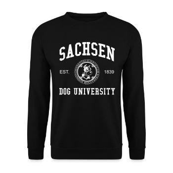 Sachsen Dog University University College Uni - Unisex Sweatshirt - black - Front - Alina (178cm) & Michal (187cm)