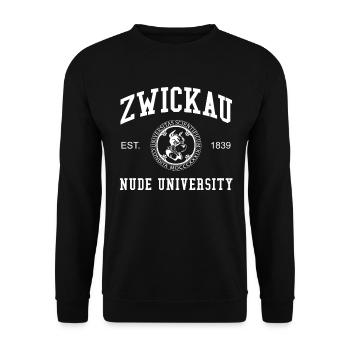 Zwickau Nude University Hochschule Universität Uni - Unisex Sweatshirt - black - Front - Alina (178cm) & Michal (187cm)