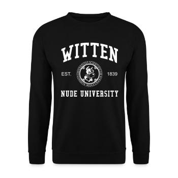 Witten Nude University Hochschule Universität Uni - Unisex Sweatshirt - black - Front - Alina (178cm) & Michal (187cm)